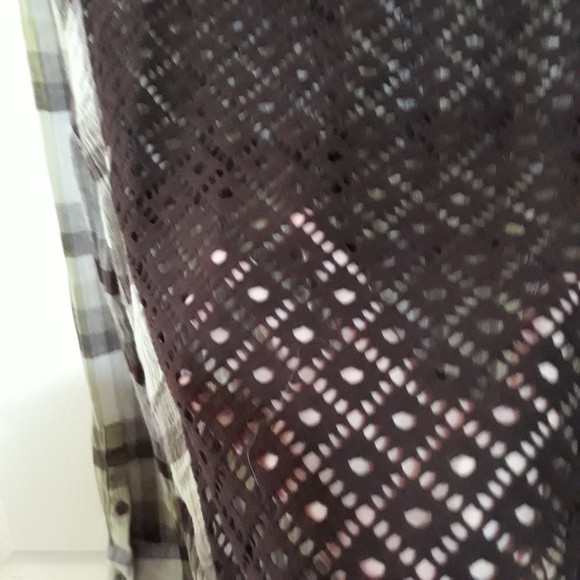 Free People | Crochet back plaid button down S - Picture 6 of 8